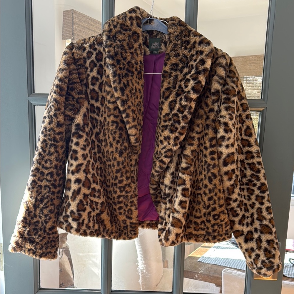 Wild Fable Leopard Print Faux Fur Jacket